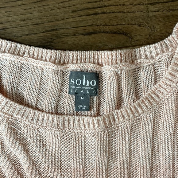 Pink ombré colorblock knit sweater - Picture 3 of 5